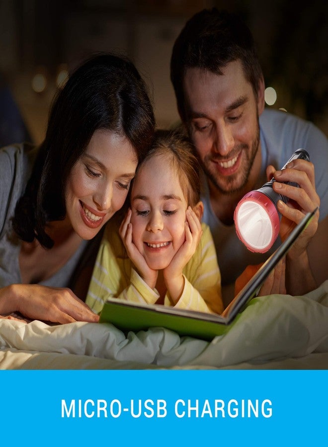 Syska Starlight 5W Micro USB Rechargeable Emergency Light with 2600mAh Built-in Power Bank (Black-Red) - Image 5